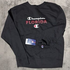 NWT Champion Black Florida Logo Powerblend Crew Neck Sweatshirt Size Medium